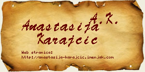 Anastasija Karajčić vizit kartica